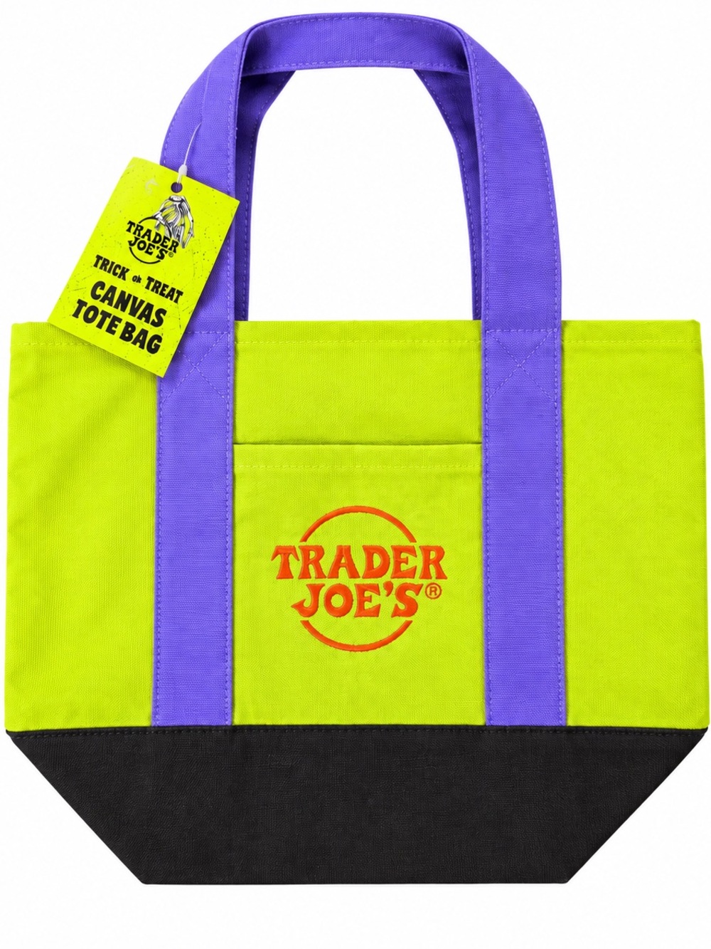 Trader Joe's Halloween Mini Tote - Bright Green